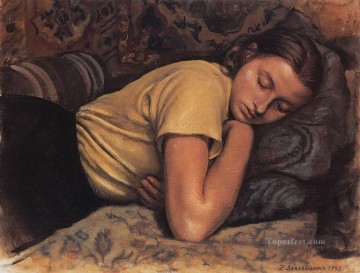 Artworks in 150 Subjects Painting - sleeping katya 1945 Russian